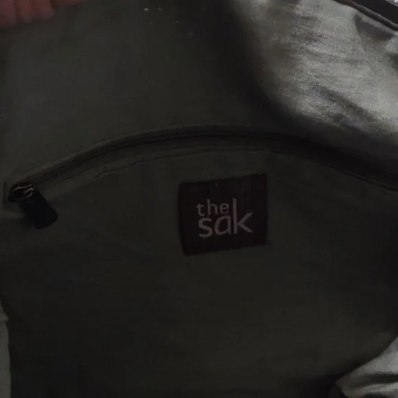 The Sak purse Olive Green , Tan with brown leather-like accents. - Picture 4 of 9